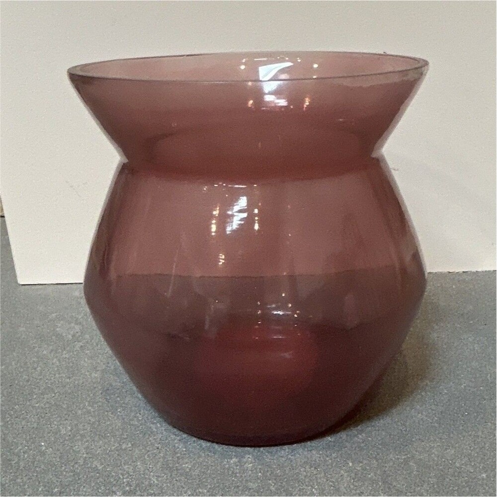 Ashland Easter Meadow Purple Glass Pillar Candle Holder 6x6x5 in